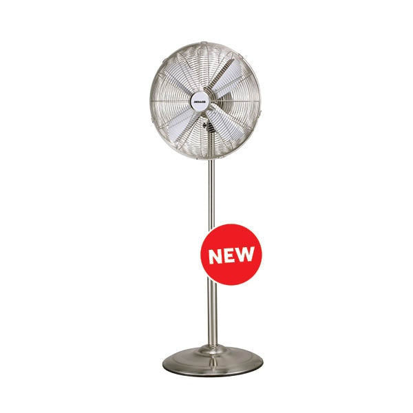 Heller MPF45BC 45cm Brushed Steel Pedestal Fan