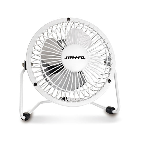 Heller HVF10UWE 10CM High Velocity Mini Metal Fan White With USB